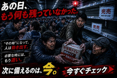 ホームセンターで奪い合わないために何が必要かわかってもらう画像