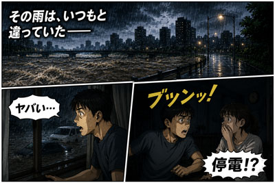 停電した瞬間の一コマ漫画画像
