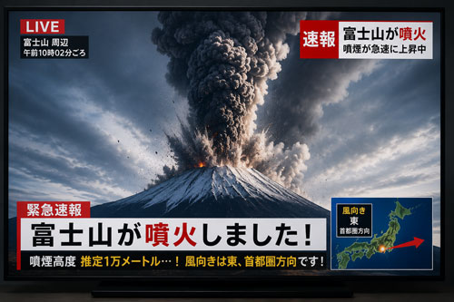富士山噴火画像