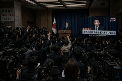 首相官邸記者会見の画像