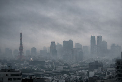 霞み始めた東京の画像